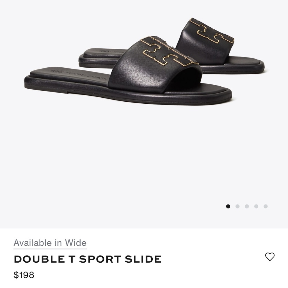 Tory Burch Double T Sport slide sandals in Black size 7 1/2 women’s shoes